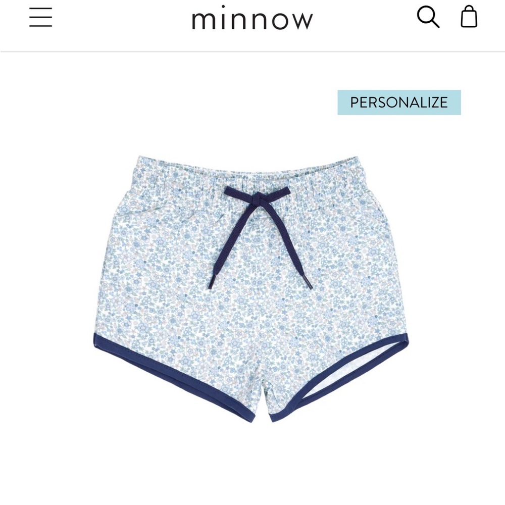 Minnow Kids Swim Trunks - Blue Floral